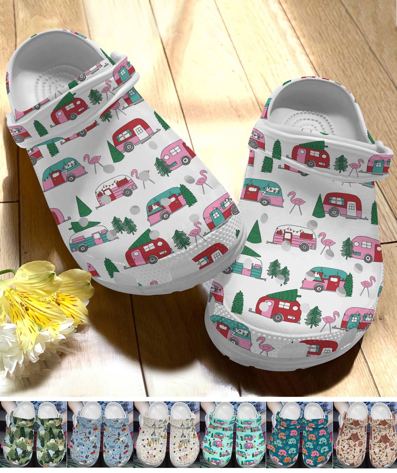 Camping Personalize Clog, Custom Name, Text, Fashion Style For Women, Men, Kid, Print 3D Camping Pattern Collection