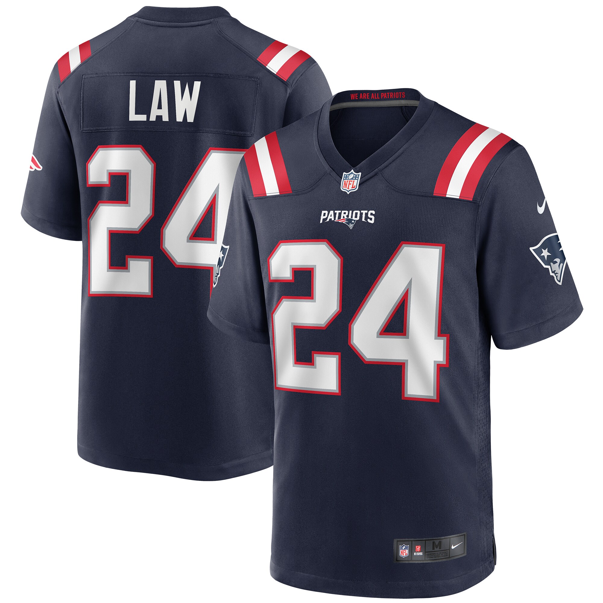 Men’s New England Patriots Ty Law Navy Game Retired Player Jersey