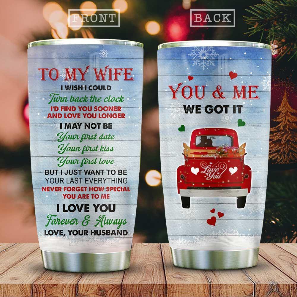 Couple In Red Truck Christmas KD2 HAL2411003 Stainless Steel Tumbler