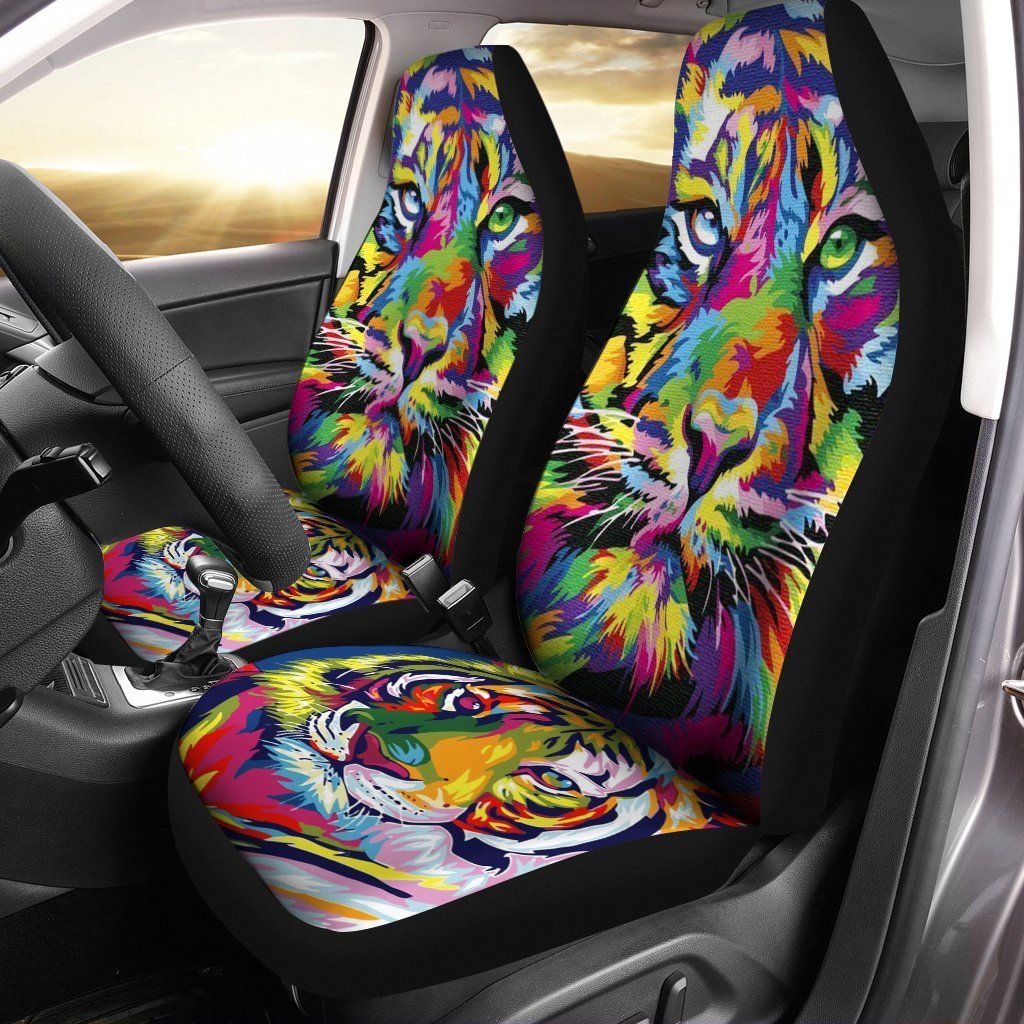 Tiger Car Seat Covers Custom Pop Art Car Decorations