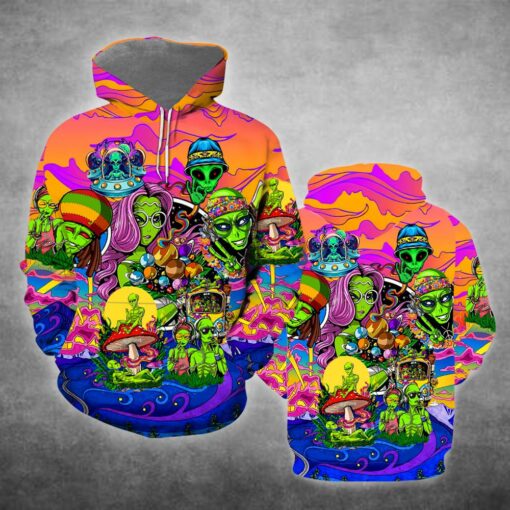 Hippie Alien Peace Life Color Limited 3D All Over Print Shirts For Men & Women, Gift For Hippie Soul, Hippie Lover