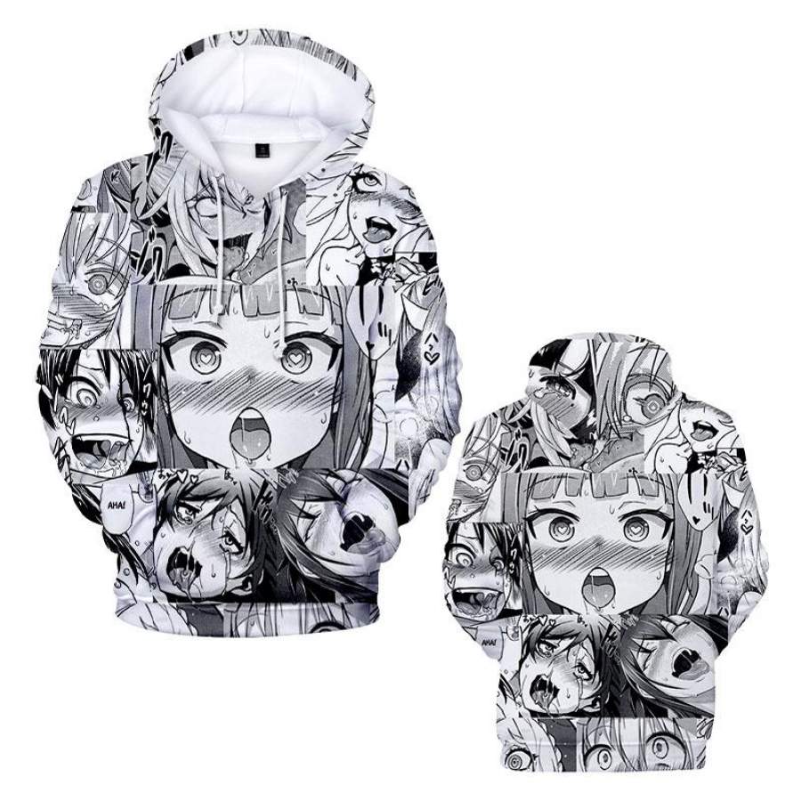 Unisex Ahegao Anime Girls 3D Hoodie Sweatpants Funny Pullovers