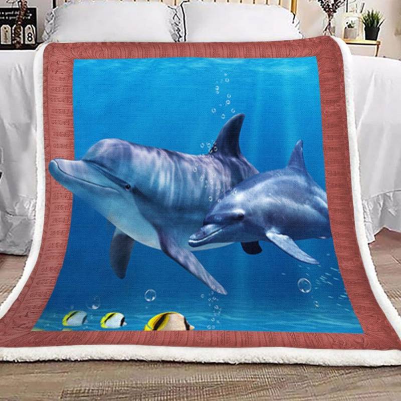 3d Huge Dolphin HD1401295S Sherpa Fleece Blanket