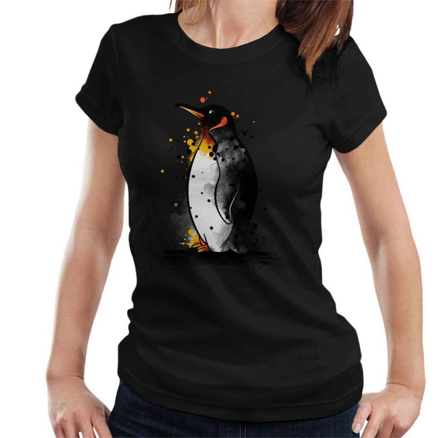 Penguin Paint Splat Women’s T-Shirt