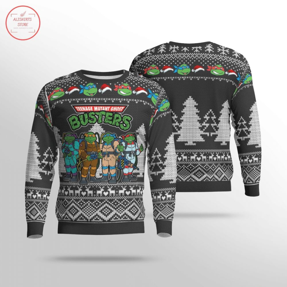 Teenage Mutant Ninja Turtles Ghostbusters Ugly Christmas Sweater