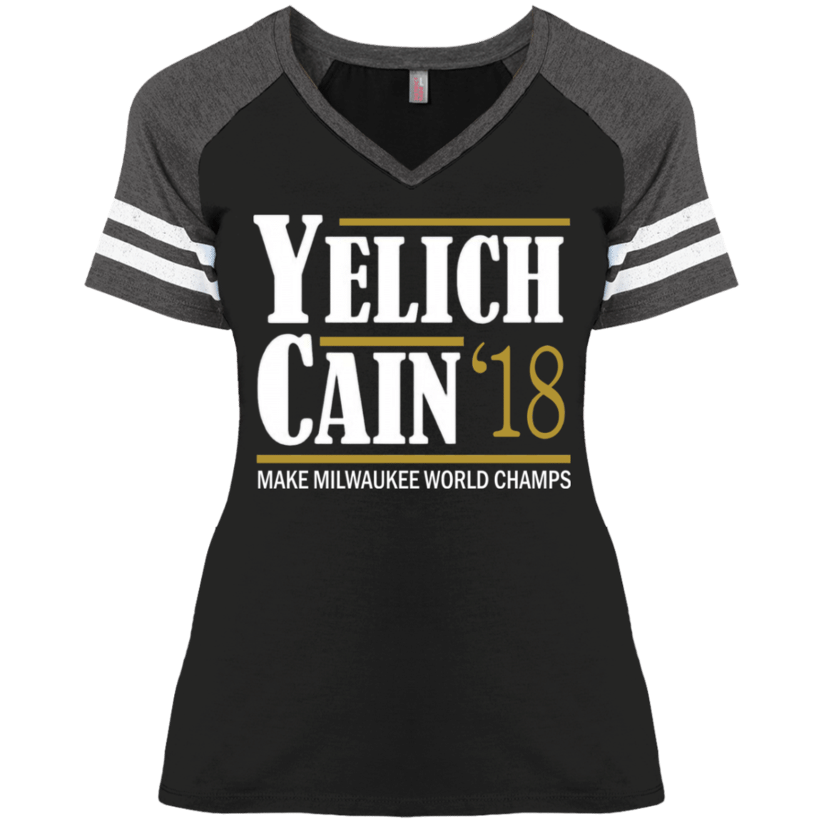 Christian Yelich Shirt Lorenzo Cain Milwaukee Brewers Baseball Ladies’ V-Neck