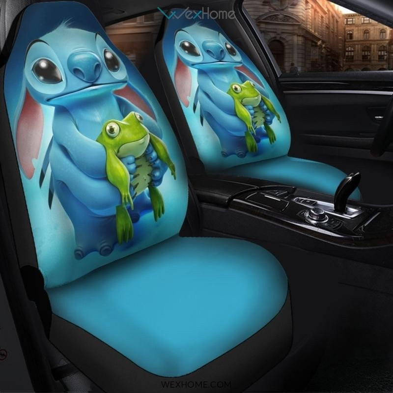 Stitch Frog Lilo Car Seat Covers – Seat Covers With Leather Pattern Print Will Get 2 Pcs