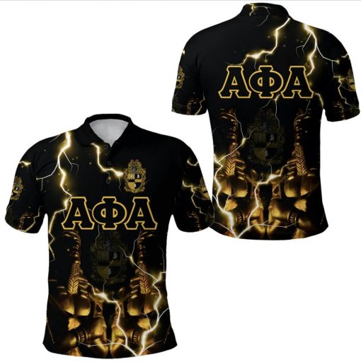 Alpha Phi Alpha 1906 Crest Pharaoh Black Color Polo Shirt