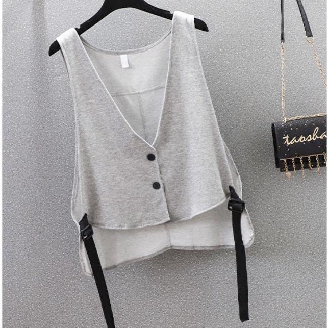 Vest Women Minimalist V-neck Loose All-match Basic Mujer M-4XL Cool Streetwear Unisex Couple Fashion Summer Students Leisure Ins alx