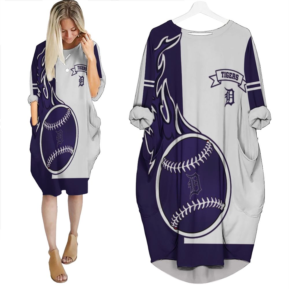 Detroit Tigers 3d Personalized Batwing Pocket Dress