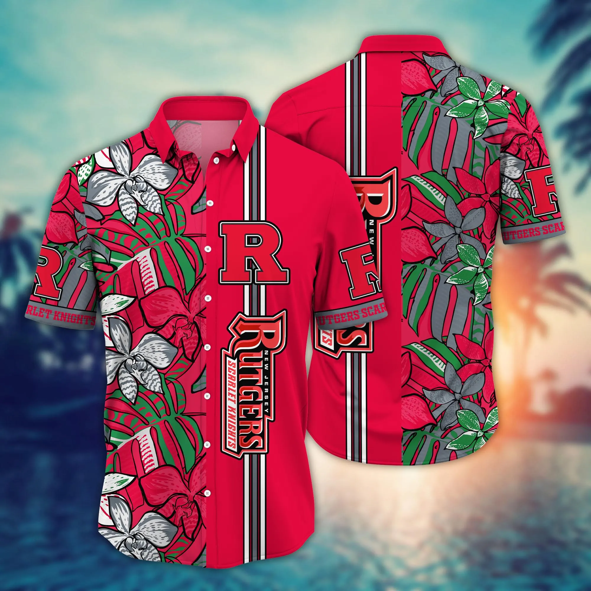 Rutgers Scarlet Knights NCCA Hawaiian Shirt Ceiling Fans Aloha Shirt