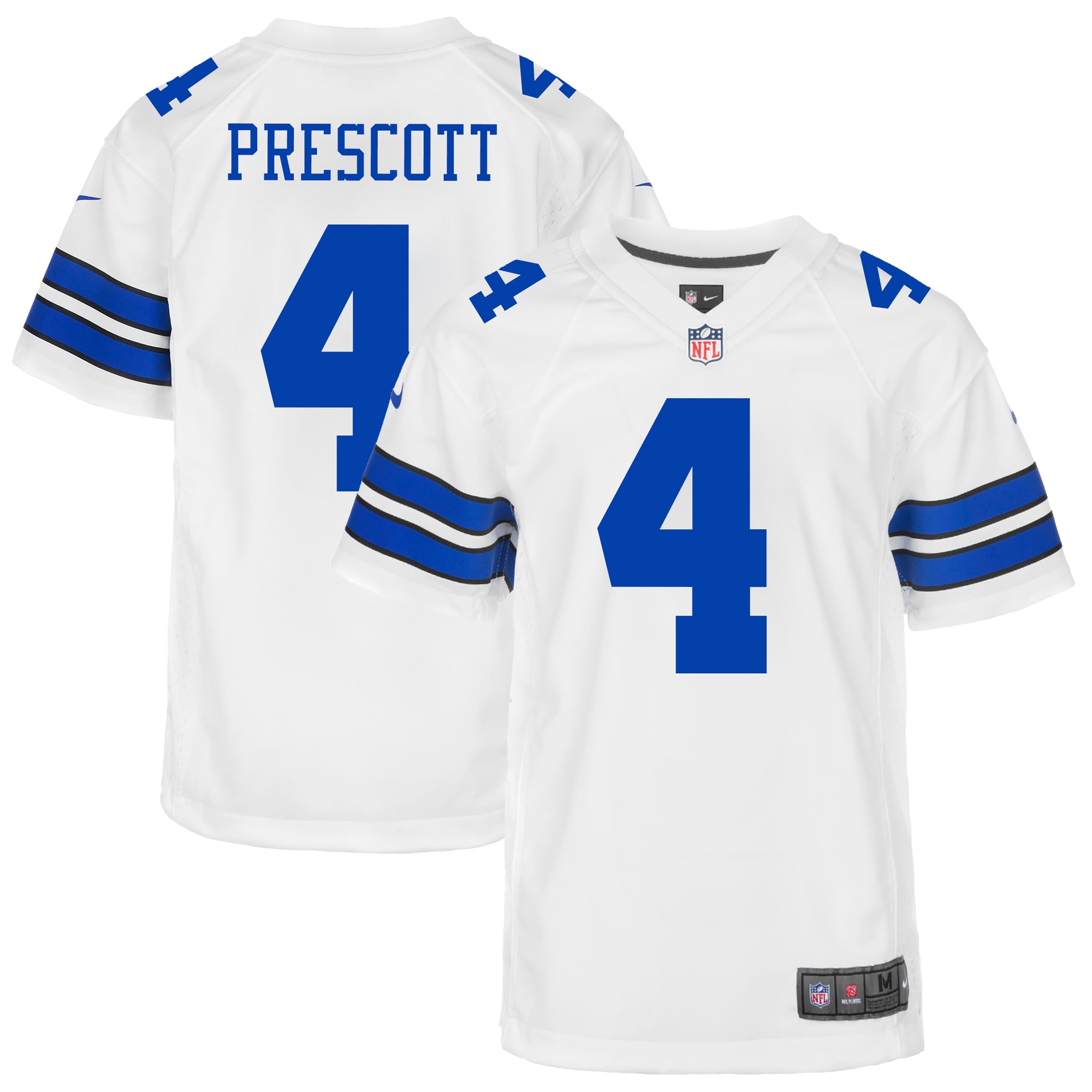 Youth Dallas Cowboys Dak Prescott White Game Jersey