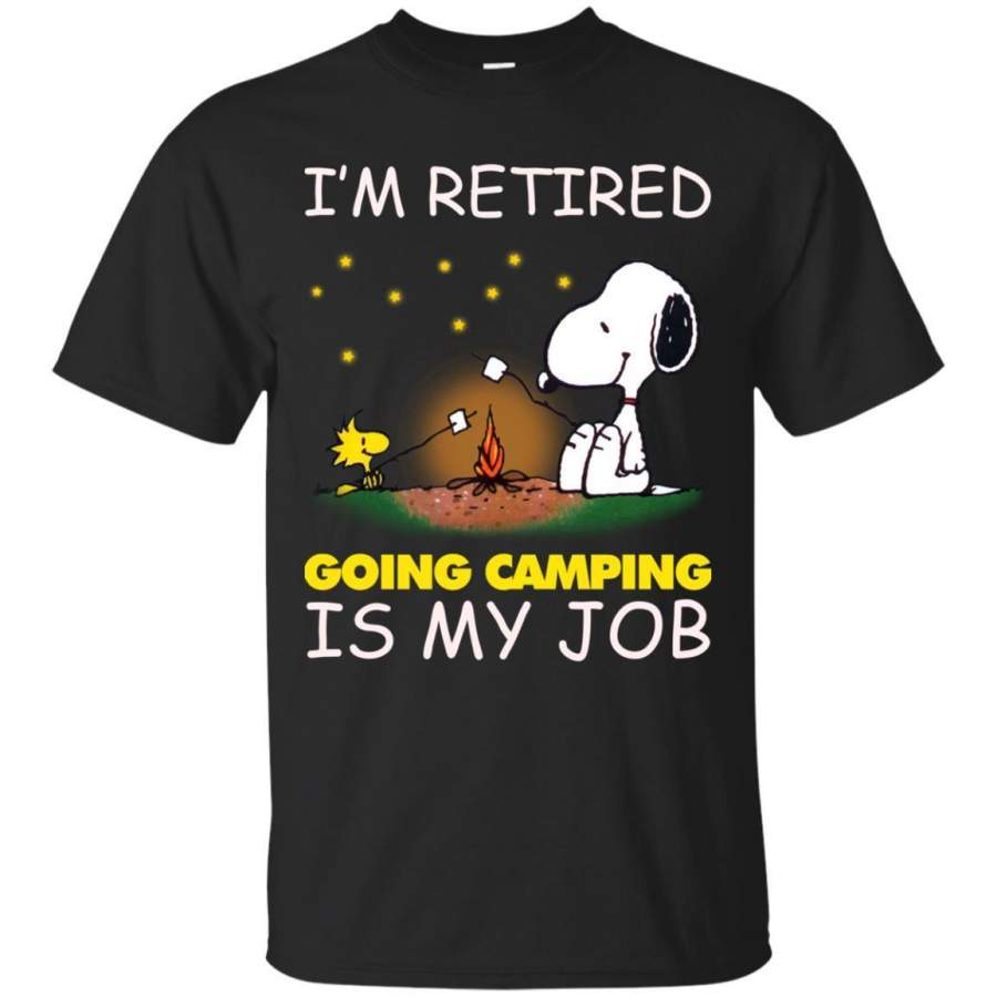 AGR I’m Retired Going Camping Is My Job Snoopy T-Shirt