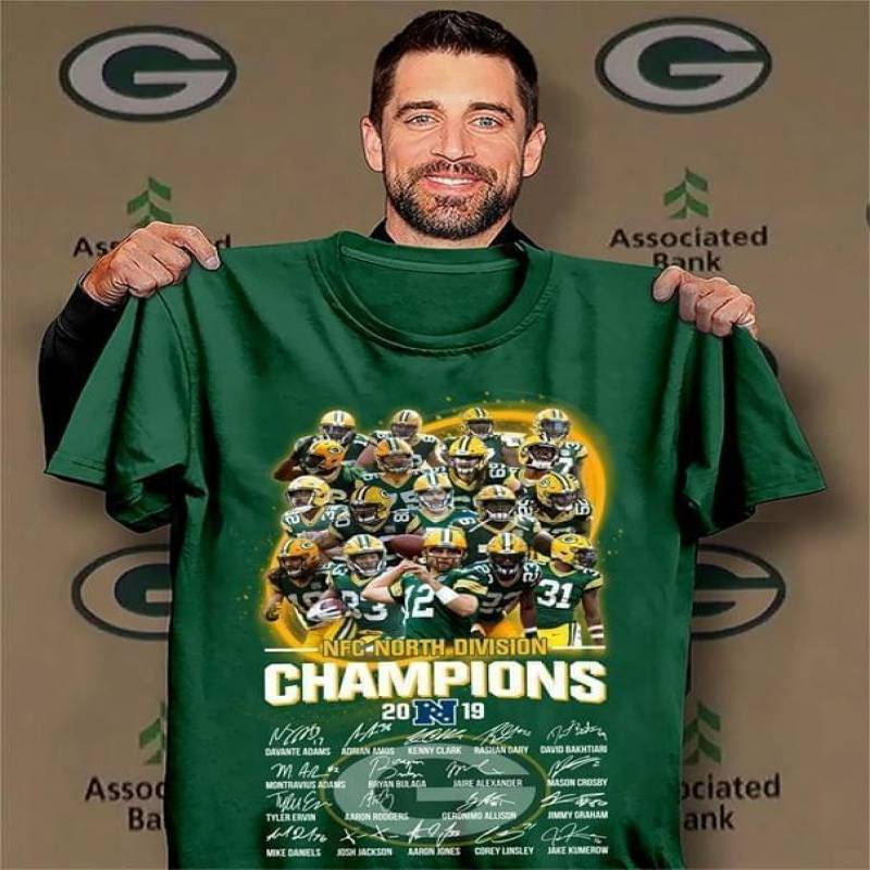 green bay packers nfc north division champions signed 2019 t shirt