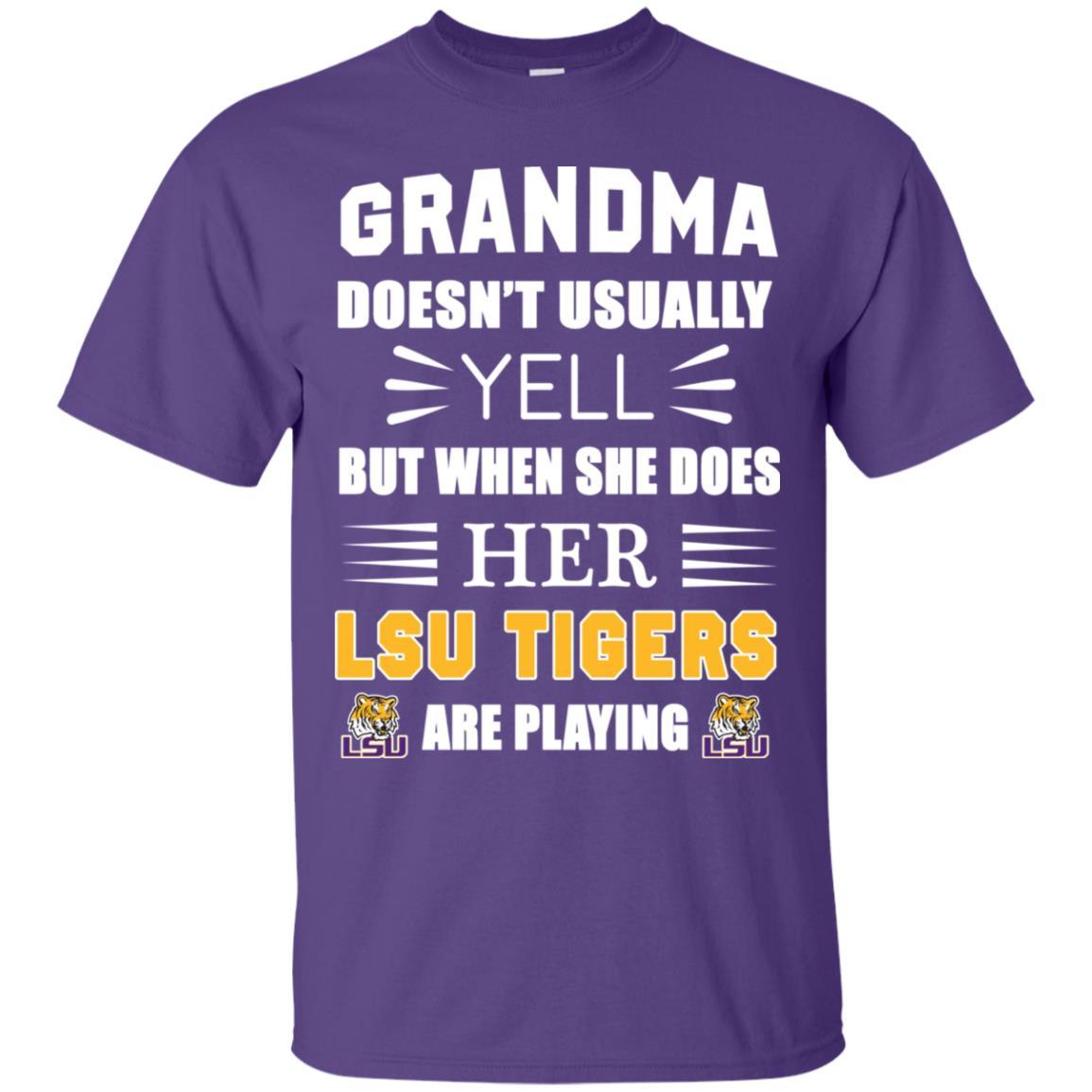 Cool Grandma Doesn’t Usually Yell She Does Her LSU Tigers Tshirt