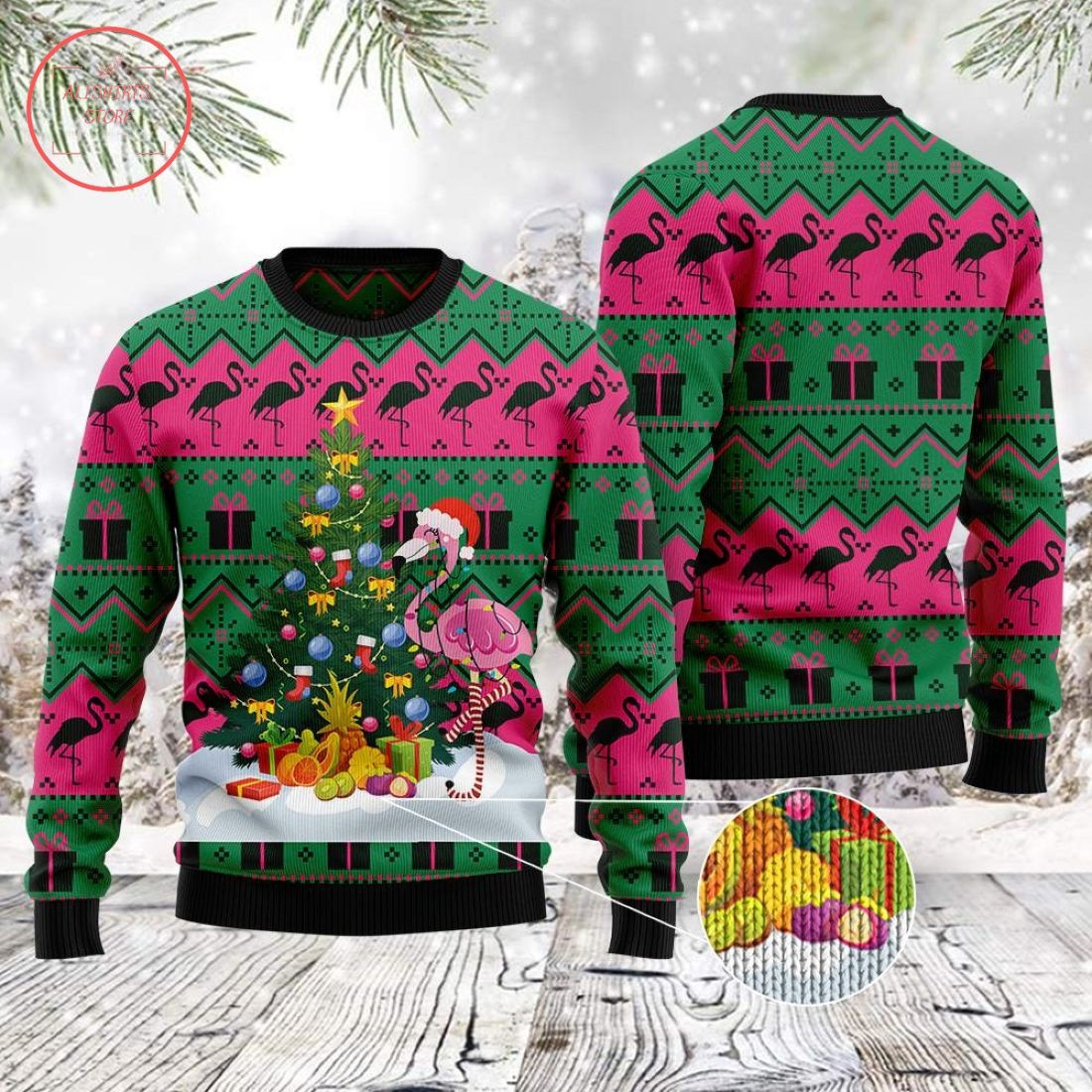 Flamingo Tree Ugly Christmas Sweater – Diosweater