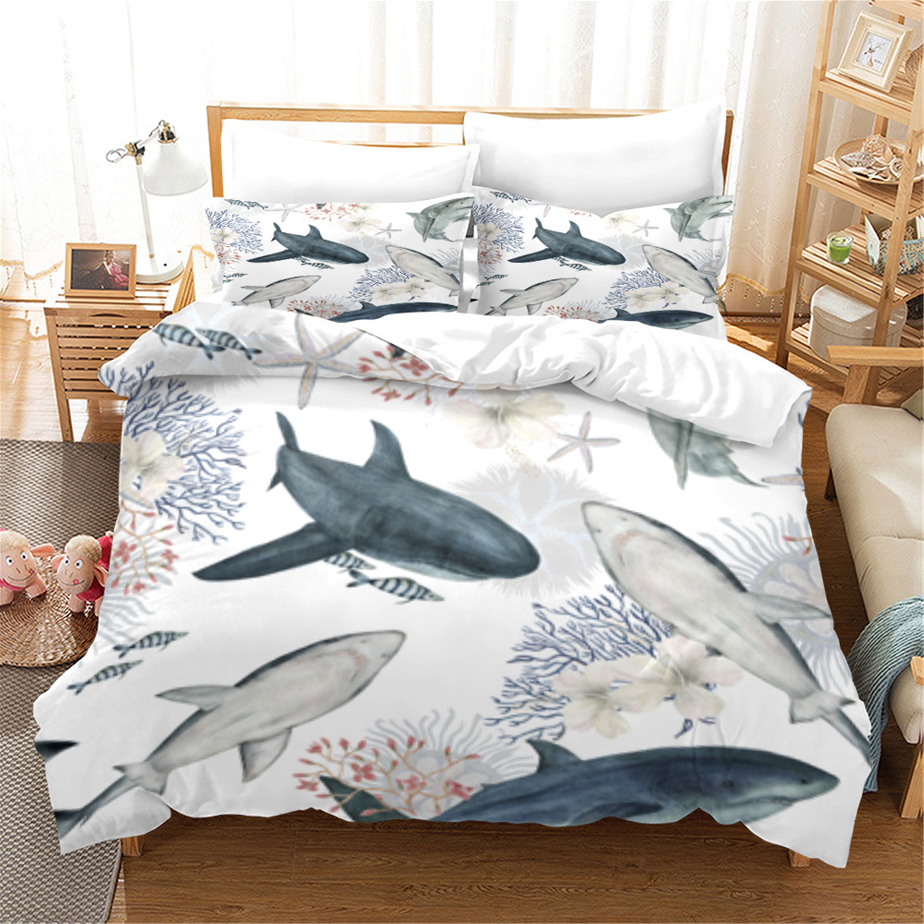 3D Sea Coral Shark Animal Quilt Cover Set Bedding Set Duvet Cover Pillowcases 42