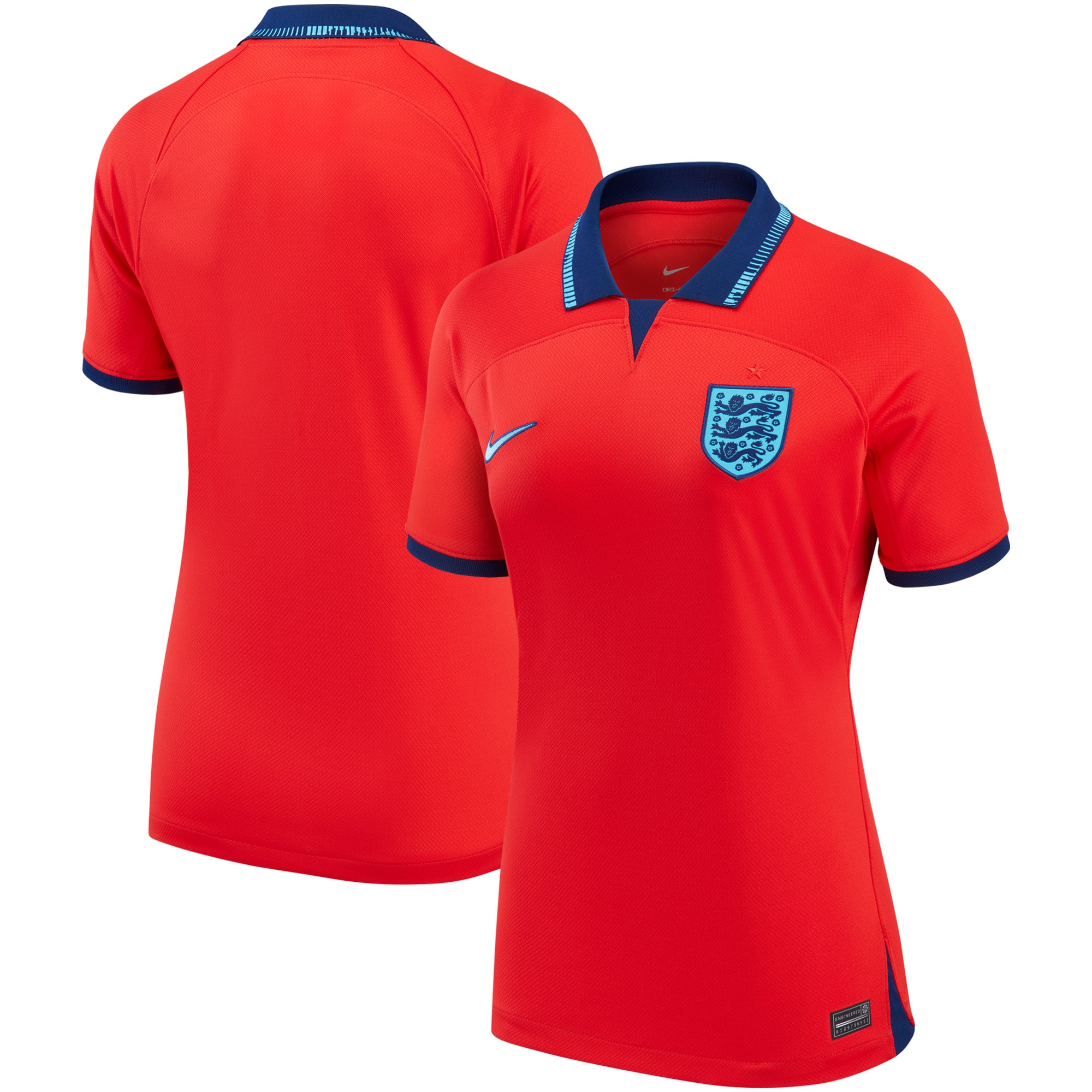 England National Team Women's 2022/23 Away Breathe Stadium Replica Blank Jersey – Red