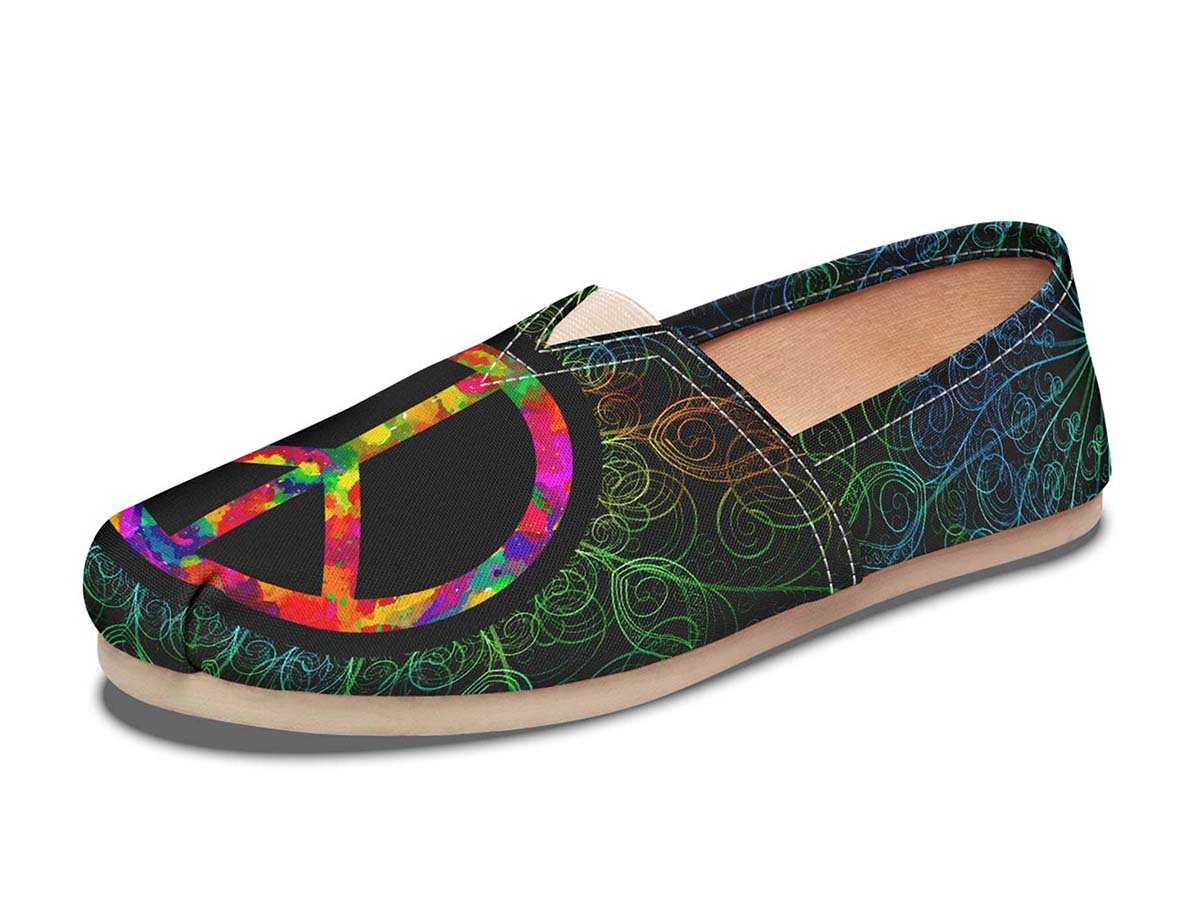 Water Colored Peace, Canvas Shoes, Boho Shoes, Vegan Shoes, Men’S Shoes, Woman’S Shoes, Custom Printed, Abstractprint