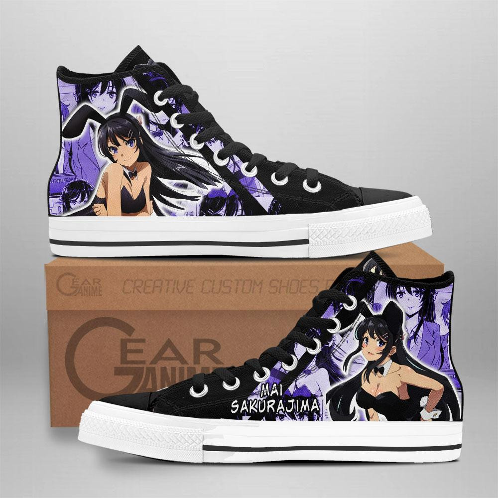 Bunny Girl Senpai Mai Sakurajima High Top Shoes Custom Anime Sneakers