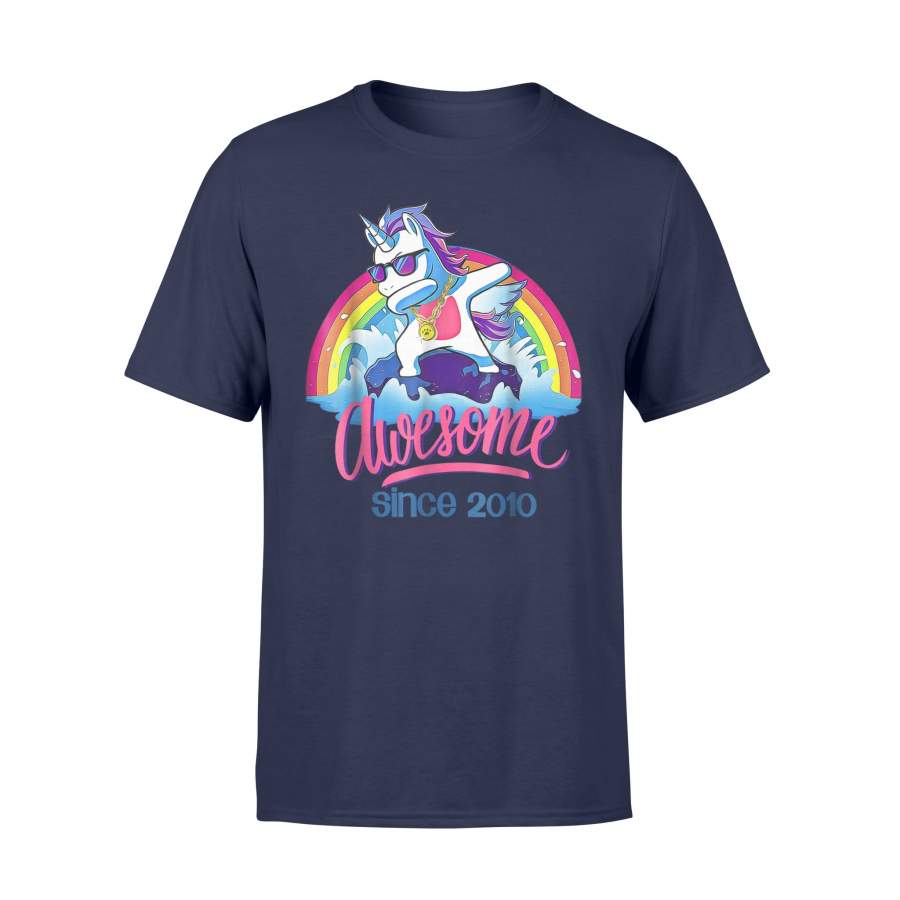 8th Dabbing Unicorn Birthday Awesome Since 2010 T Shirt