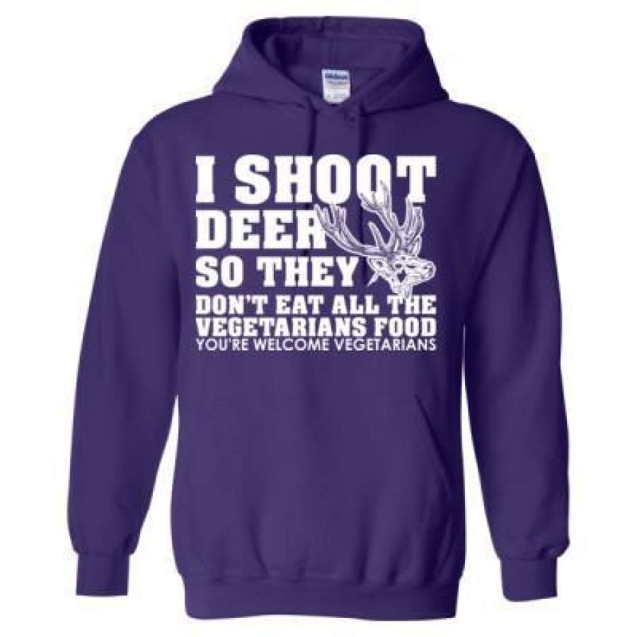 AGR I Shoot Deer So They Do Not Eat All The Vegetarians Food You Are Welcome Vegetarians – Heavy Blend™ Hooded Sweatshirt