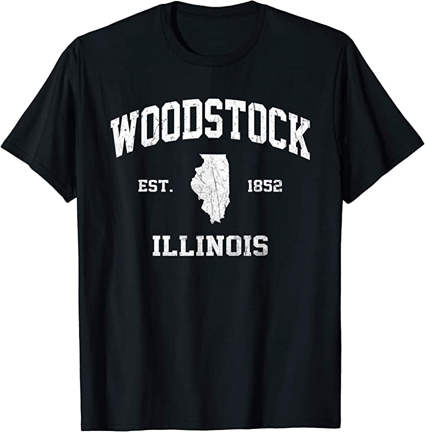 Woodstock Illinois IL vintage state Athletic style T-Shirt