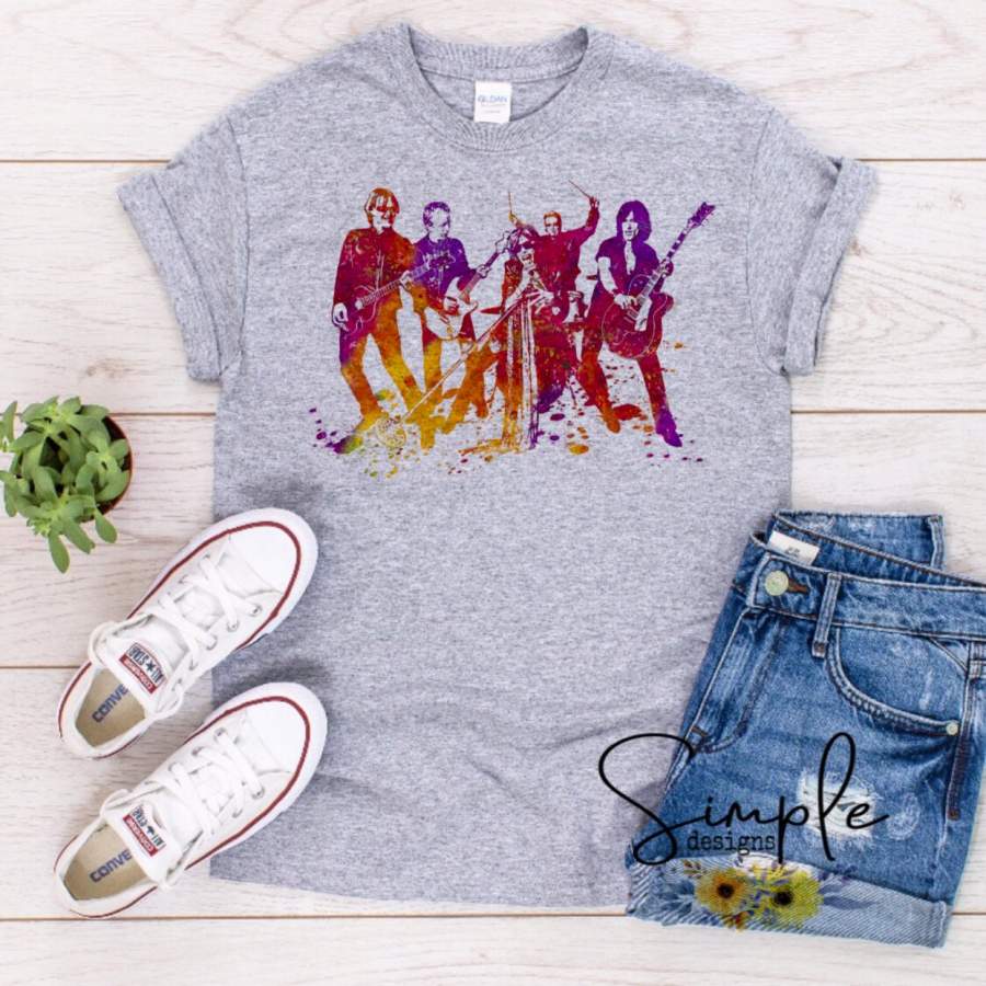 Aerosmith Band Colorful Tees, Lyrics T-shirt, Raglan, Music Lyrics