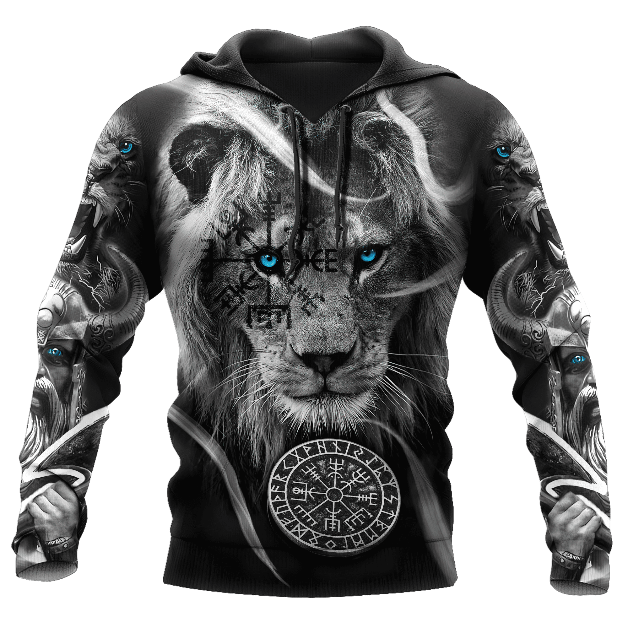 Tmarc Tee Viking Lion Compass Odin Eyes Tattoo All Over Printed Unisex Shirts