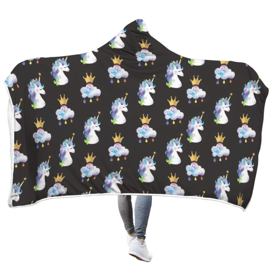 Baby Unicorn and Cloud Prince Custom Hooded Blanket