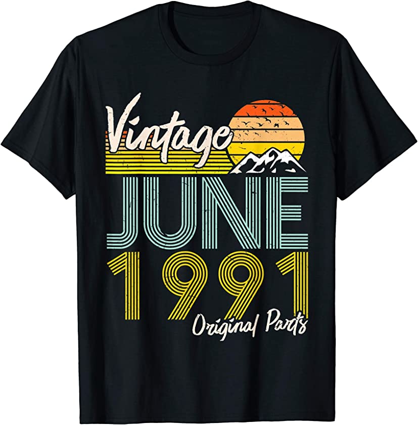 Vintage Since June 1990 Bday Vintage 30th Birthday T-Shirt