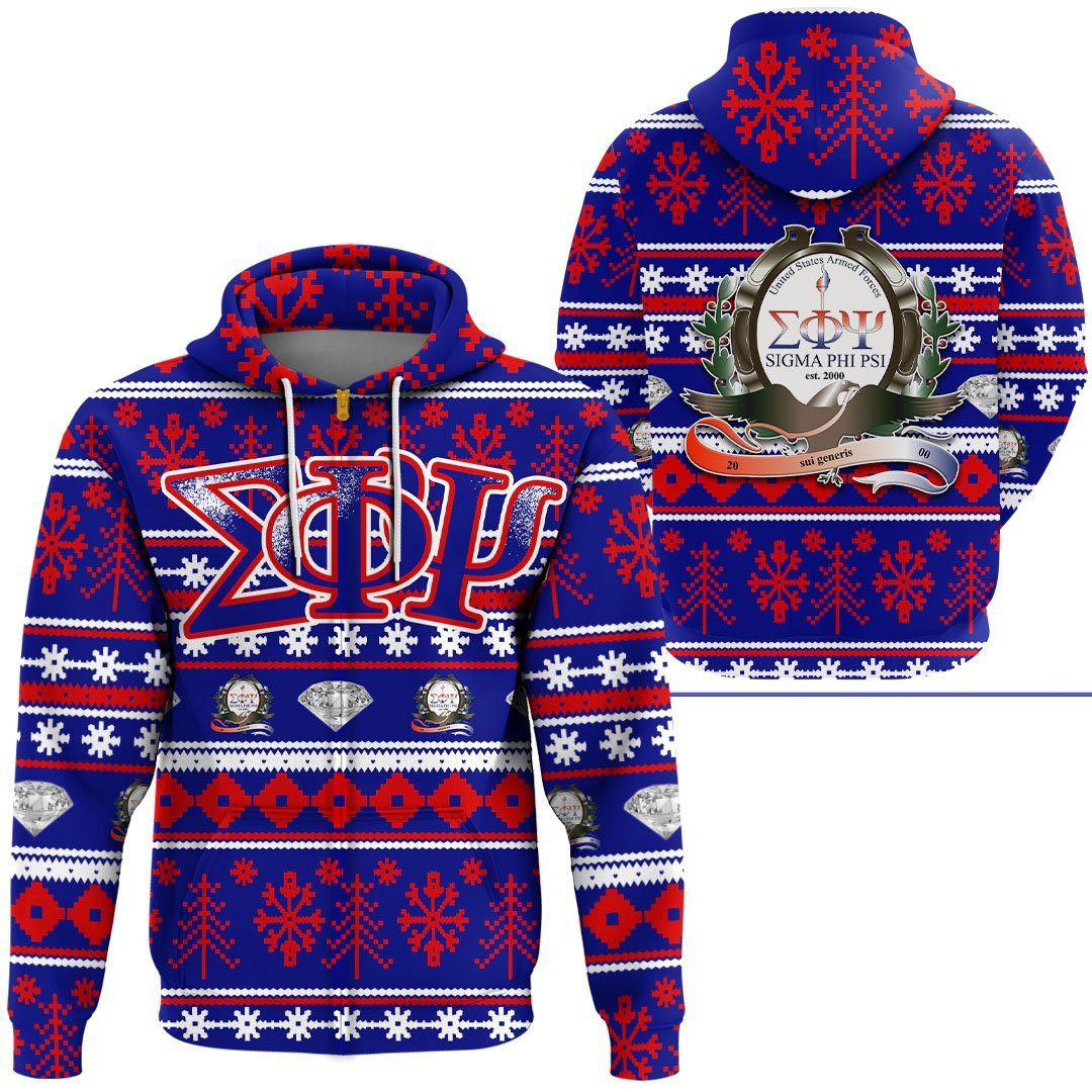 Forbescloth Hoodie – Sigma Phi Psi Letter Christmas Zip Hoodie A31