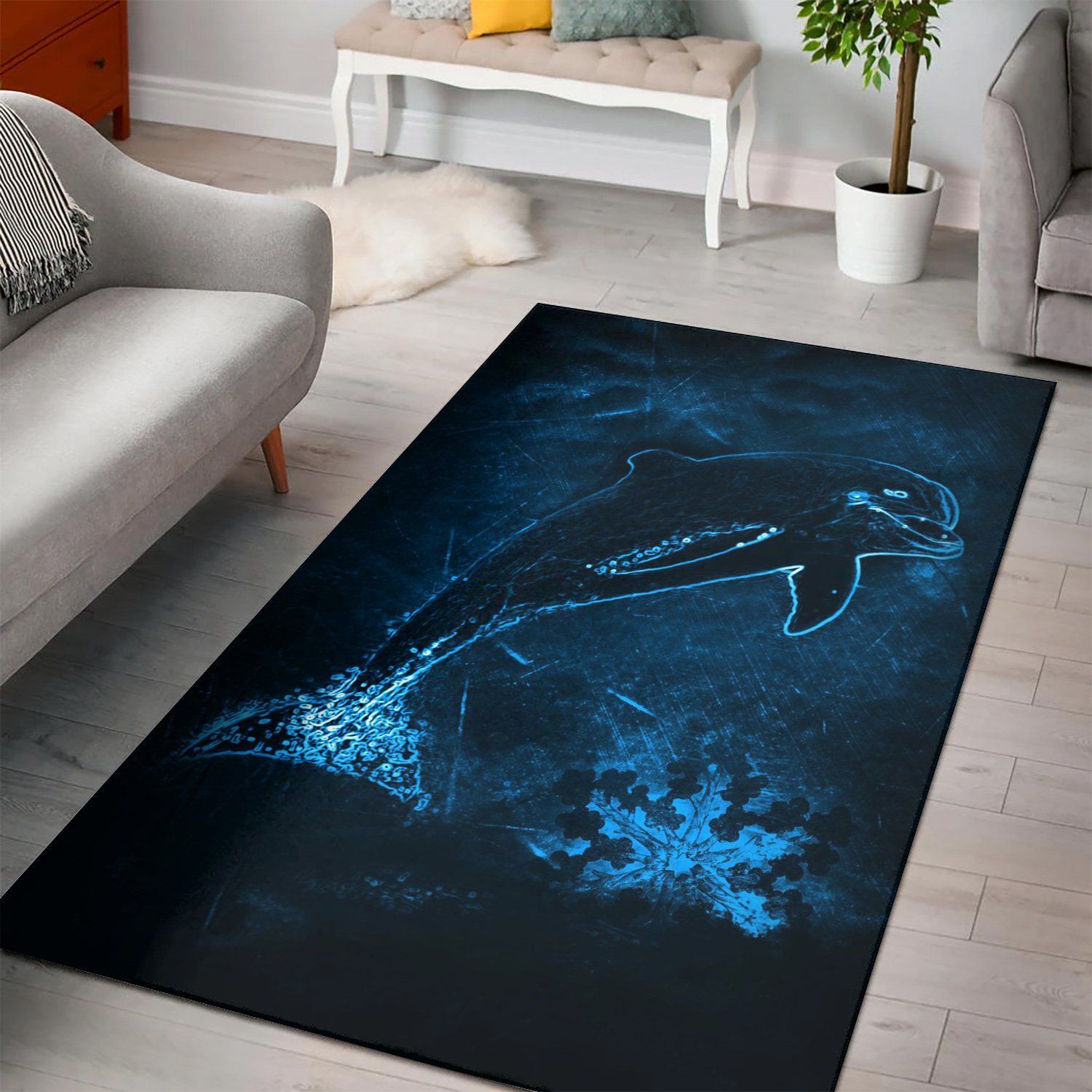 Dolphin Area Rug Living Room Rug Home Decor Floor Decor