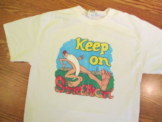 Vintage 70 S Keep On Streakin Iron On Transfer By Shophullabaloo Shirt