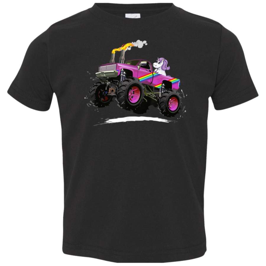 Monster Truck Unicorn Lovers Girls Party Adorable Shirt 3321 Rabbit Skins Toddler Jersey T-Shirt