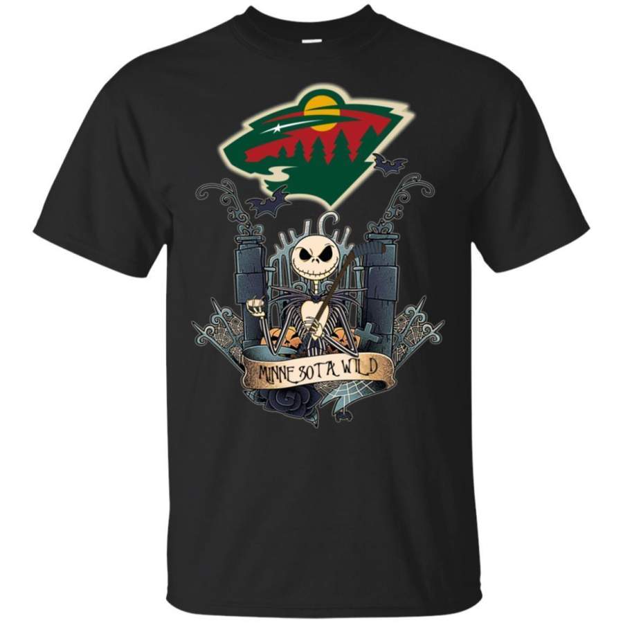 Jack Skellington Minnesota Wild Hockey T-shirt Men Women Fan HA05