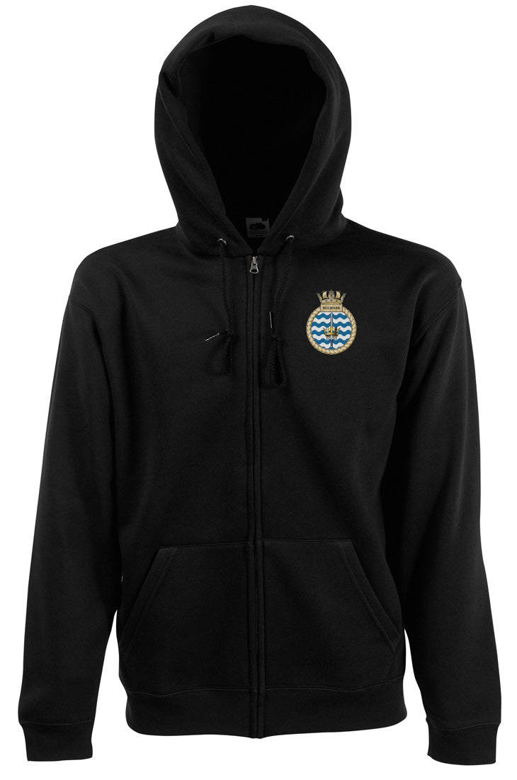 HMS Bulwark - Official Royal Navy Zipped Hoodie Jacket - Embroidered ...