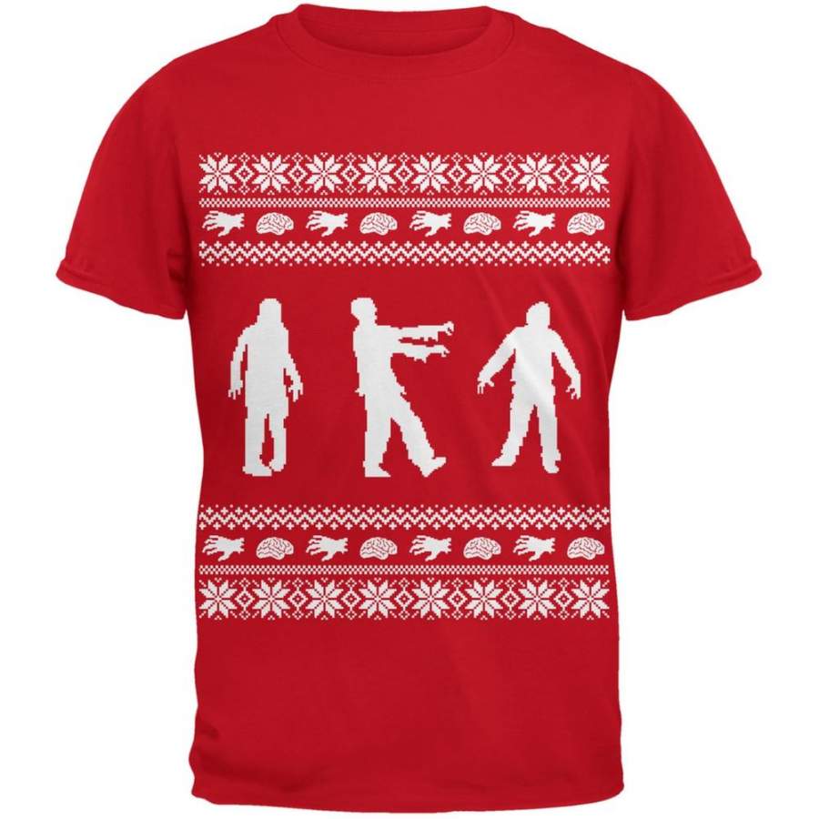 Zombie Ugly Christmas Sweater Red Youth T-Shirt