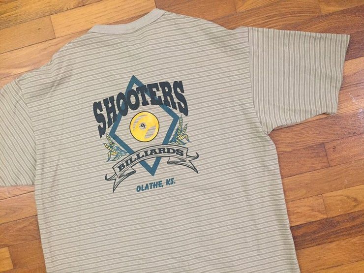 Vtg Shooters Billards Pool Henley Shirt