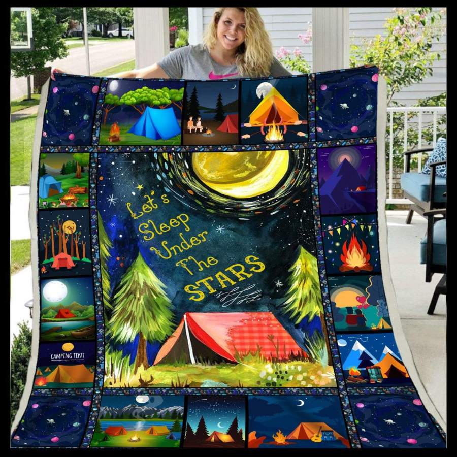 Let’s Sleep Under The Stars Gift For Camping Lovers Blanket