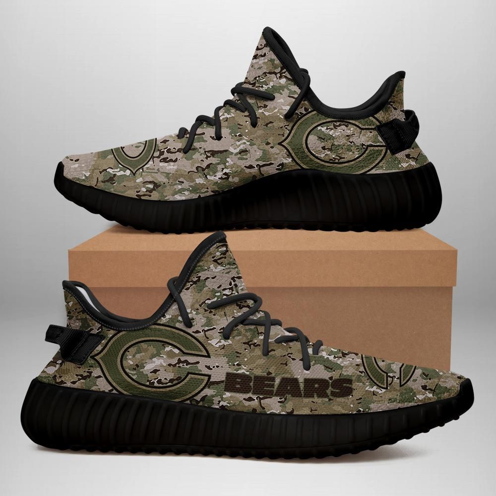 Chicago Bears U.S. Military Camouflage Unisex Sneaker Football Custom Shoes Chicago Bears Yeezy Boost 350