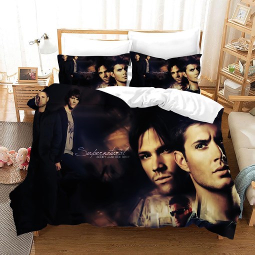 Supernatural Dean Sam Winchester 18 Duvet Cover Pillowcase Home Decor 3D Bedding Set