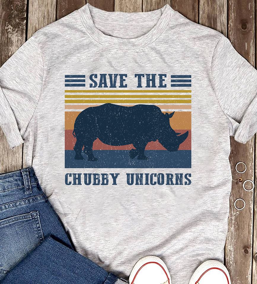 Rhino Save The Chubby Unicorns Standard Men T-Shirt