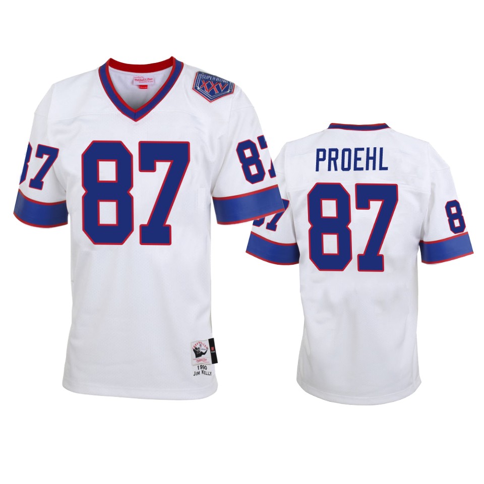 Buffalo Bills Austin Proehl White Vintage Replica Jersey – Men