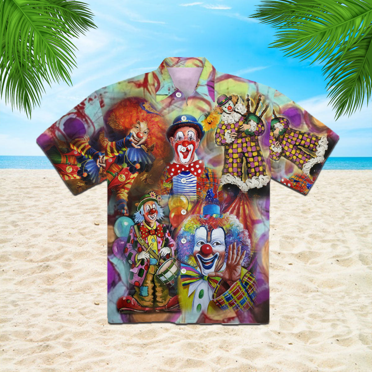 Oragontee More Clown Less Frownin Circus Halloween Hawaiian Shirt | For Men & Women | Adult | Hw4793
