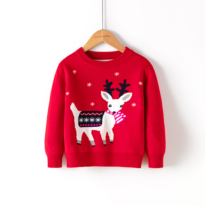 Children Clothing Baby Sweaters Autumn Boys Coat Tops Santa Claus Elk Kids Sweater Baby Boys Girls New Winter Warm Sweaters alx