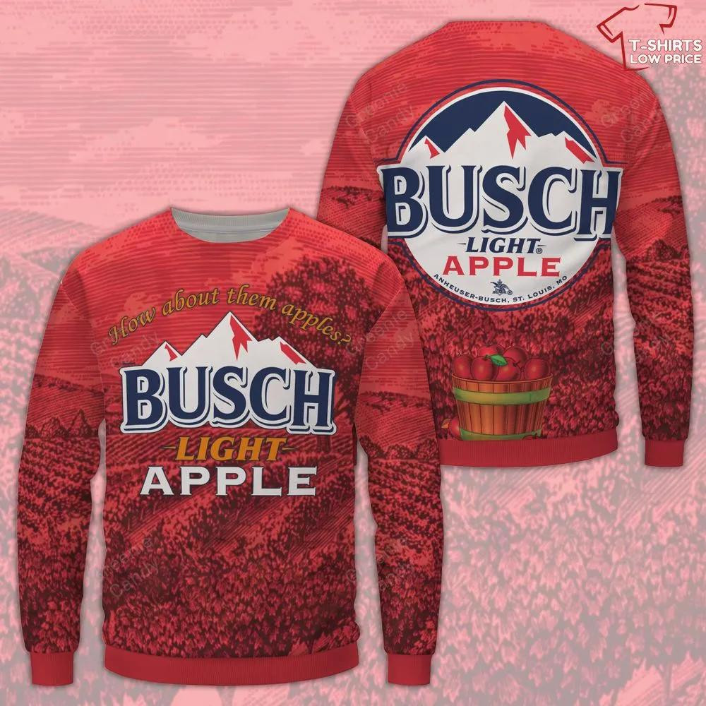 Busch Light Apple Christmas Ugly Sweater T-Shirt