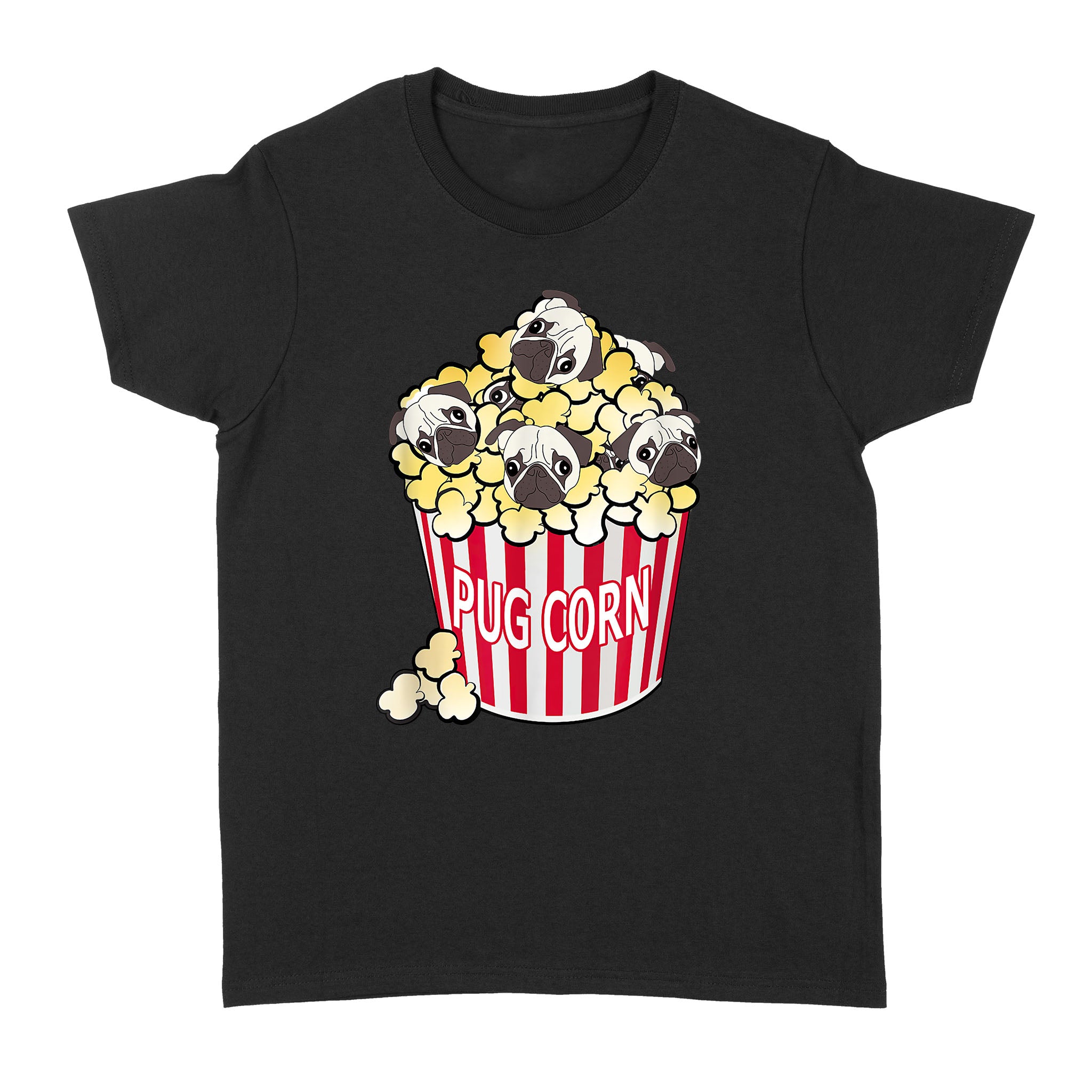 Dog in Popcorn, Funny Puppy, Pug Corn, Cute – Standard Women’s T-shirt