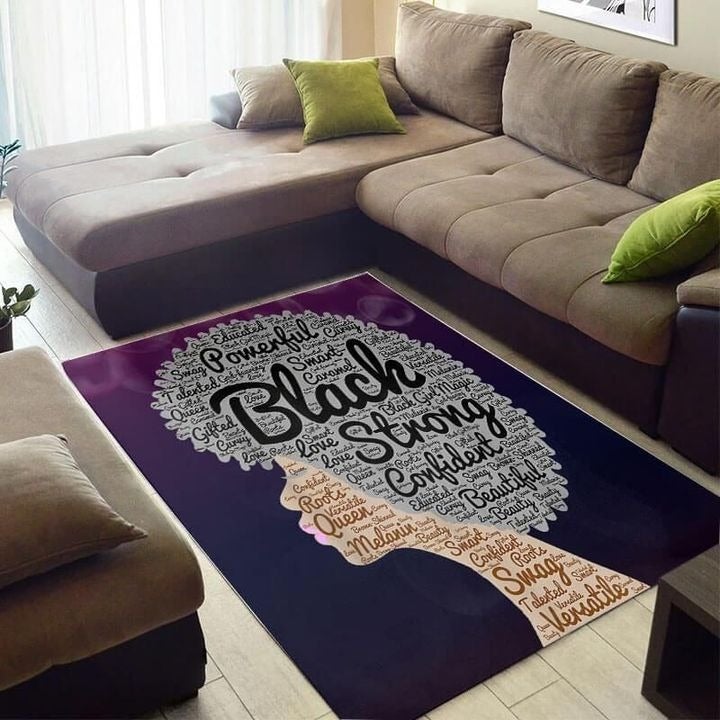 Wonderprint Area Rug Fancy Natural Hair Melanin Afro Woman Design Floor Area Rug  Lt10