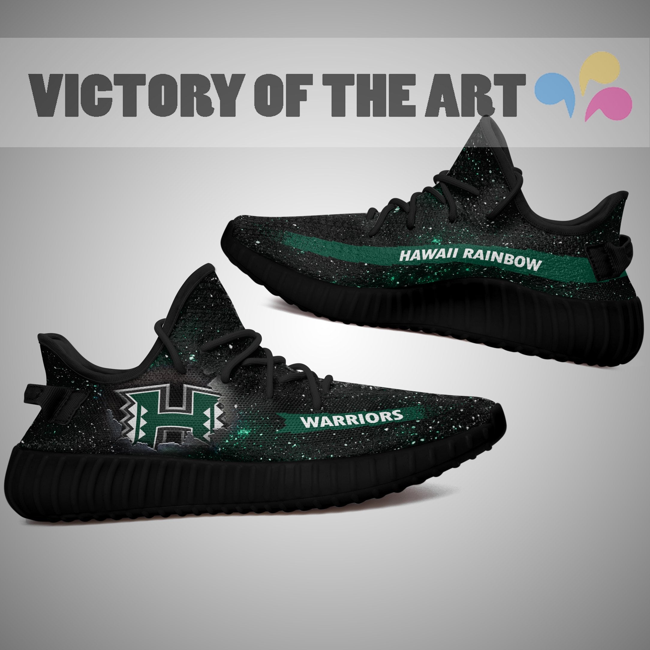 Art Scratch Mystery Hawaii Rainbow Warriors Yeezy Shoes